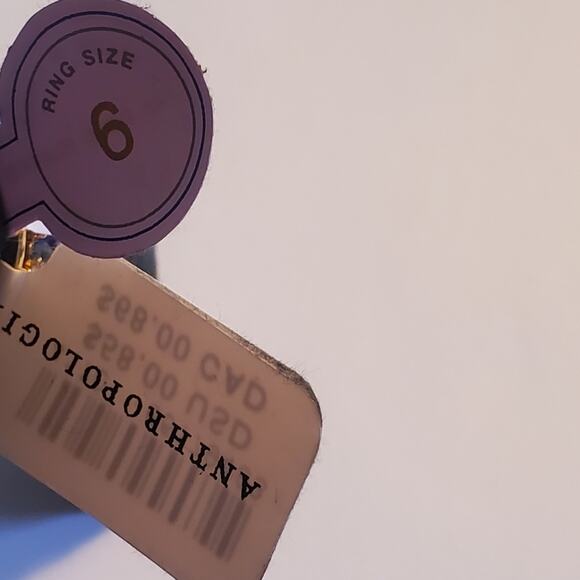 Anthropologie Stackable birthstone trio of Rings Blue September Size 6 NWT - Picture 5 of 10